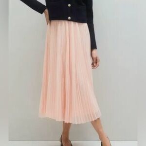 Ruby Rd Pink Pleated Chiffon Midi Skirt szM